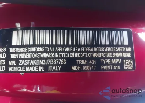 2018 Alfa Romeo Stelvio Ti Awd z USA, uszkodzony, nr VIN ZASFAKBN3J7B87763